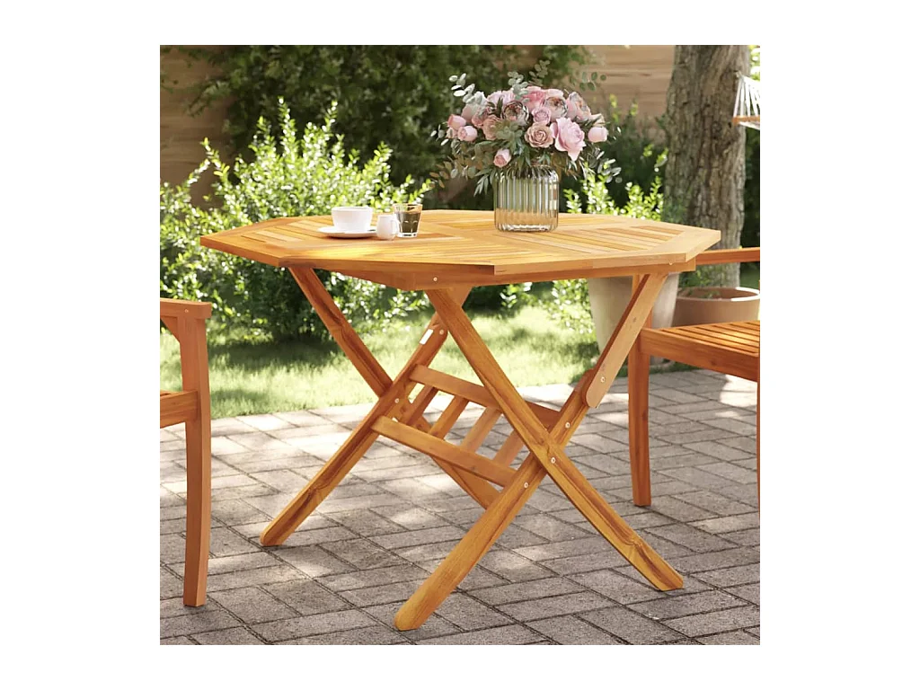 Gartentisch Klappbar Ø110x75 cm Massivholz Akazie