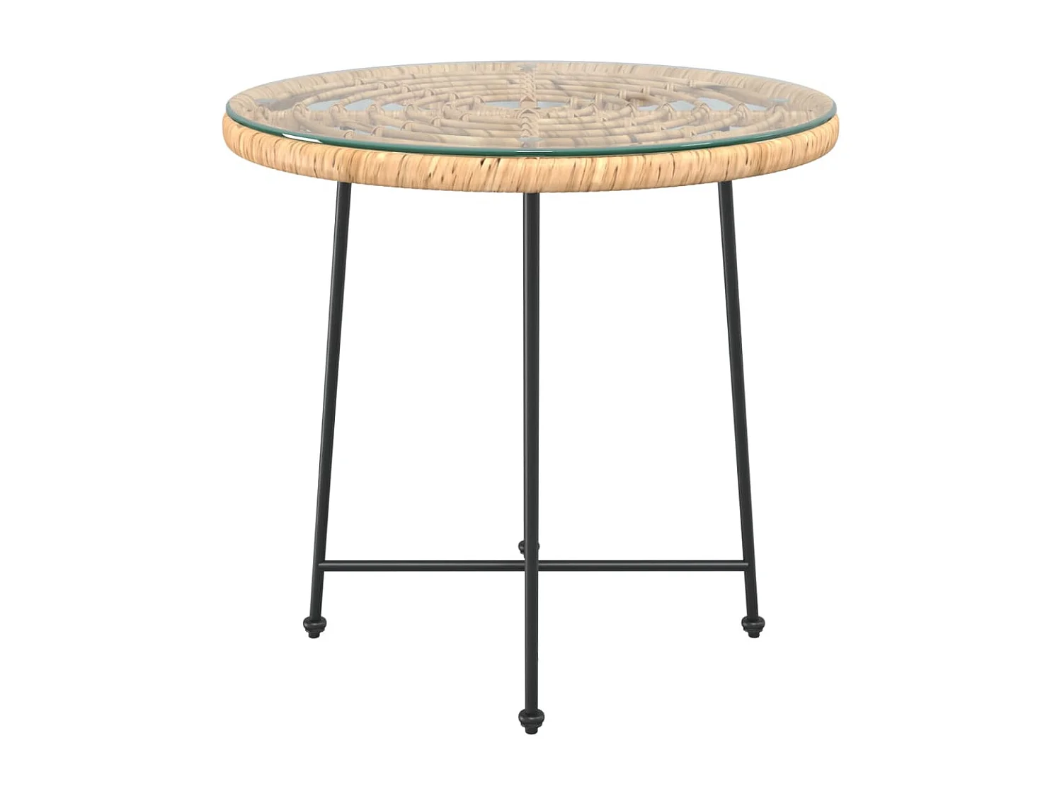 Table de salle à manger Ø80 cm Verre trempé et acier