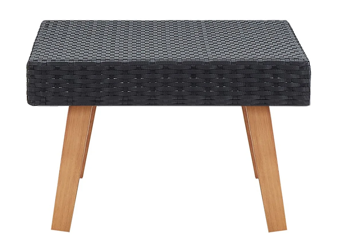 Tuintafel poly rattan zwart