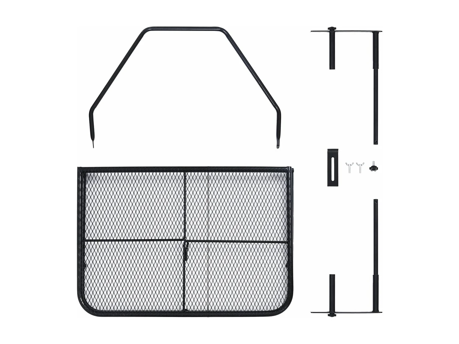 Mesa de balcón de acero negro 60x40 cm