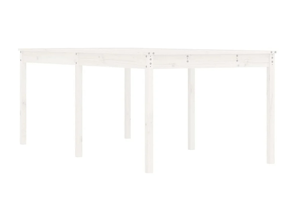 Tavolo da Giardino Bianco 203,5x100x76cm Legno Massello di Pino