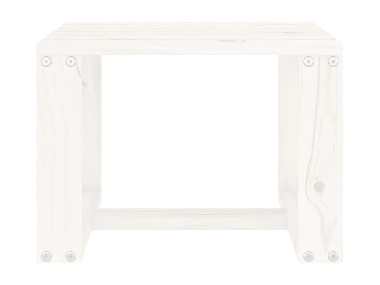 Table d'appoint de jardin blanc 40x38x28,5cm bois massif de pin