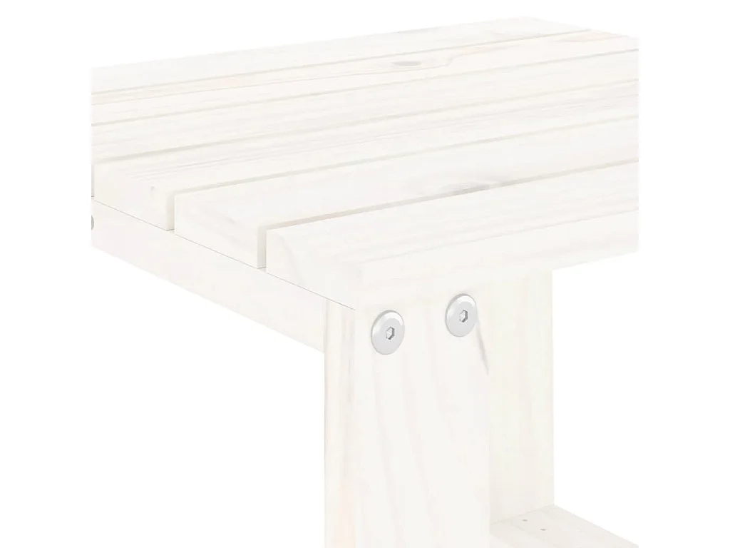 Table d'appoint de jardin blanc 40x38x28,5cm bois massif de pin