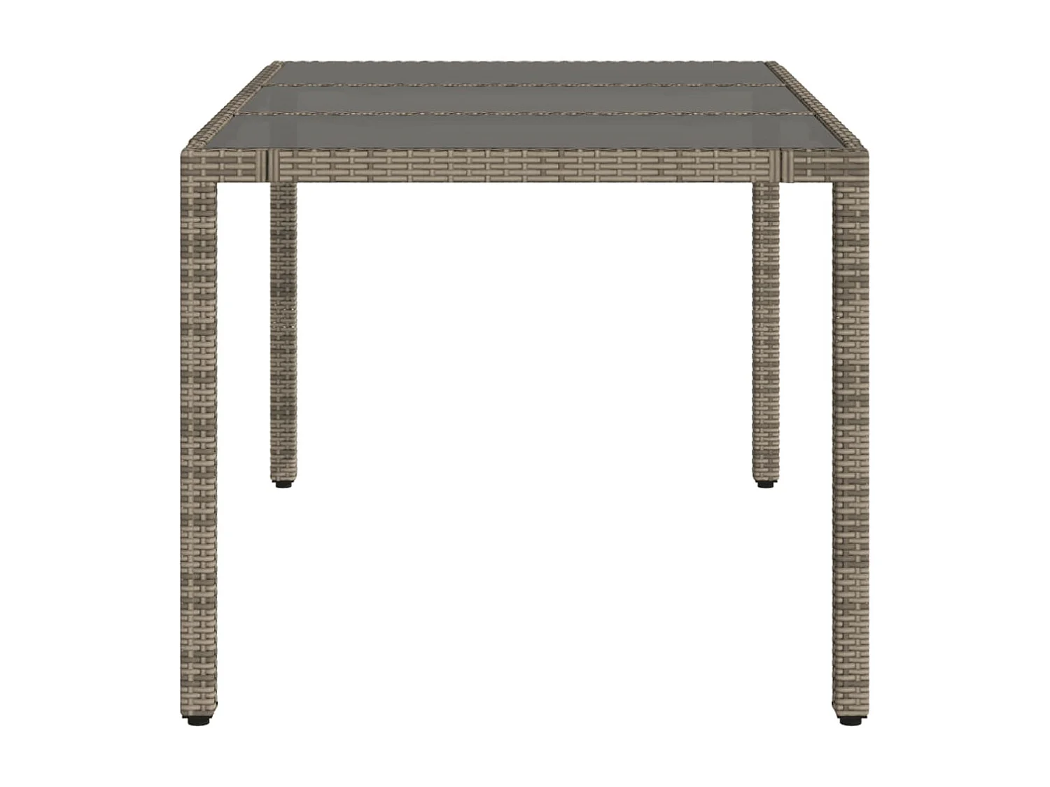 Table de jardin dessus en verre Gris 150x90x75cm Résine tressée