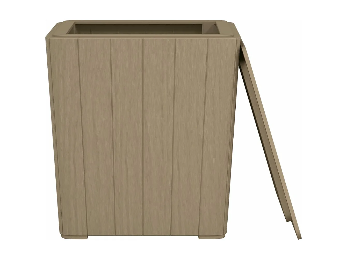 Table de jardin avec couvercle amovible marron polypropylène