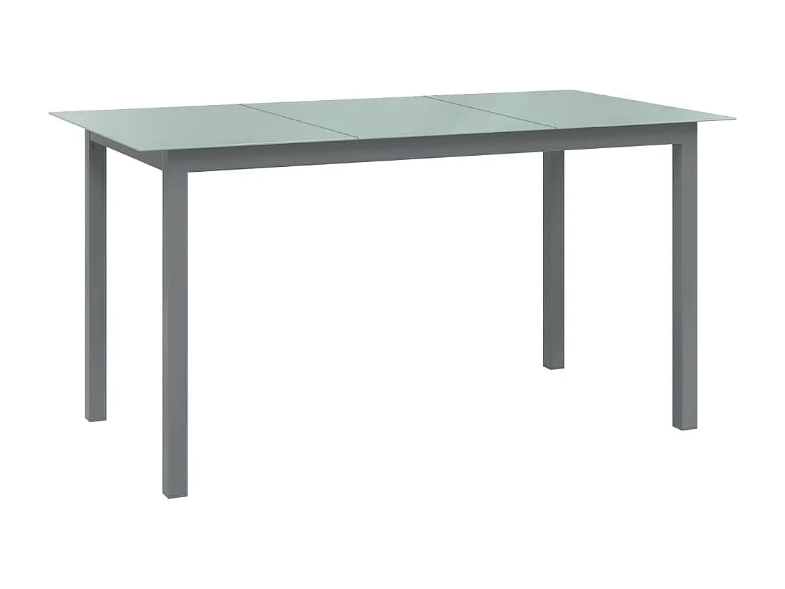 Table de jardin Gris clair 150x90x74 cm Aluminium et verre