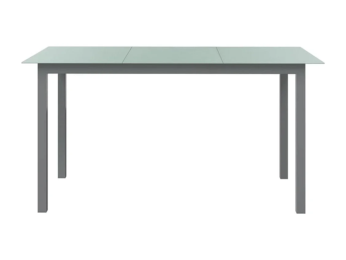 Table de jardin Gris clair 150x90x74 cm Aluminium et verre