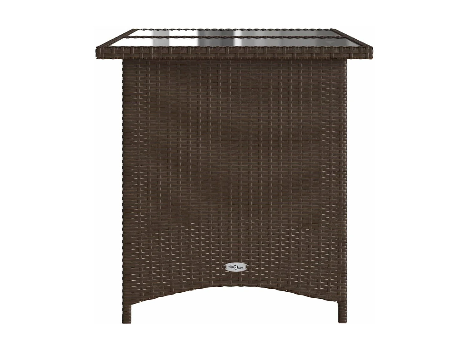 Table de jardin avec dessus en verre marron 110x68x70 cm rotin
