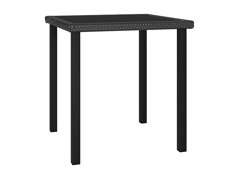 Table à dîner de jardin Noir 70x70x73 cm Résine tressée