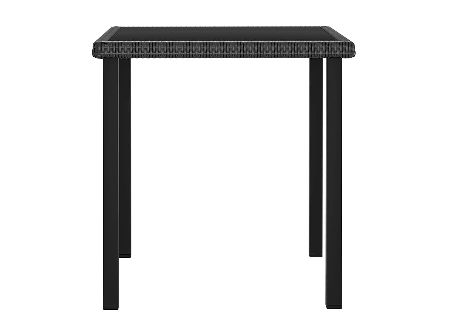 Tavolo da Pranzo da Giardino Nero 70x70x73 cm in Polyrattan