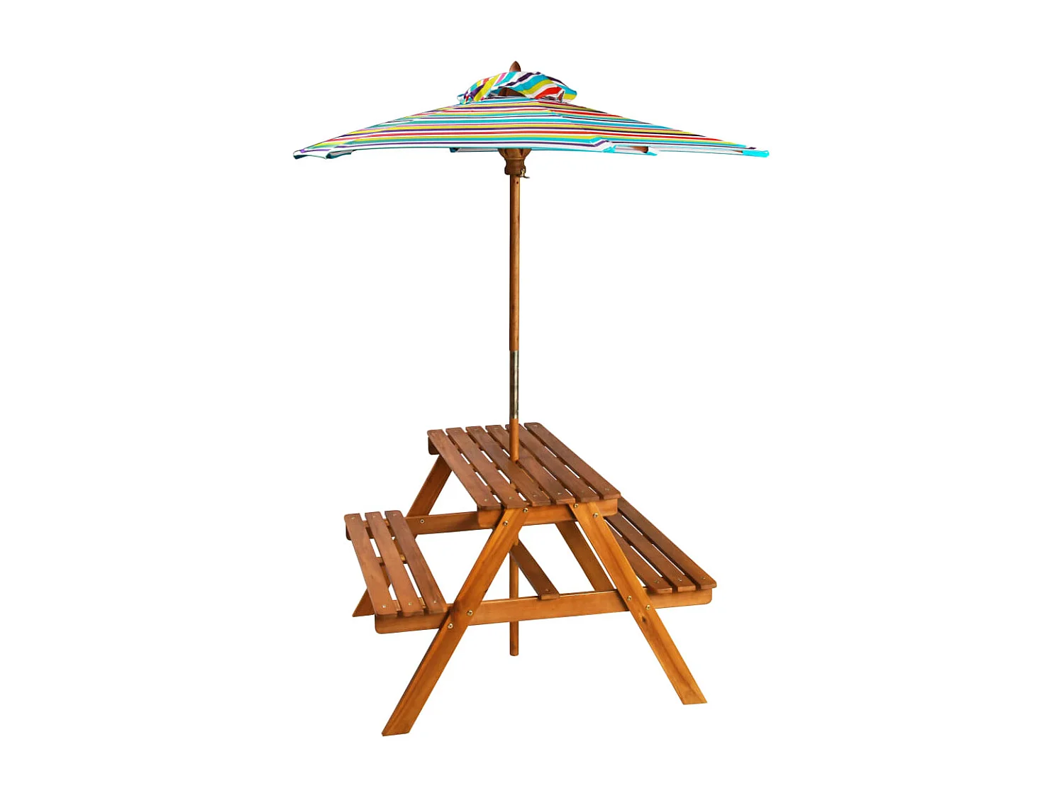 Mesa de piquenique com guarda-sol 79x90x60 cm acácia maciça