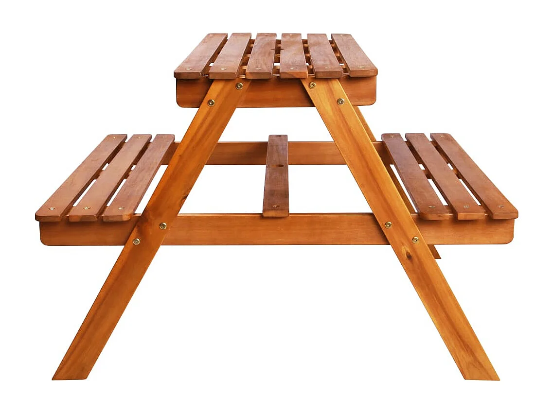 Mesa de piquenique com guarda-sol 79x90x60 cm acácia maciça