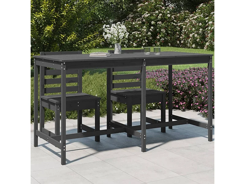 Table de jardin gris 203,5x90x110 cm bois massif de pin