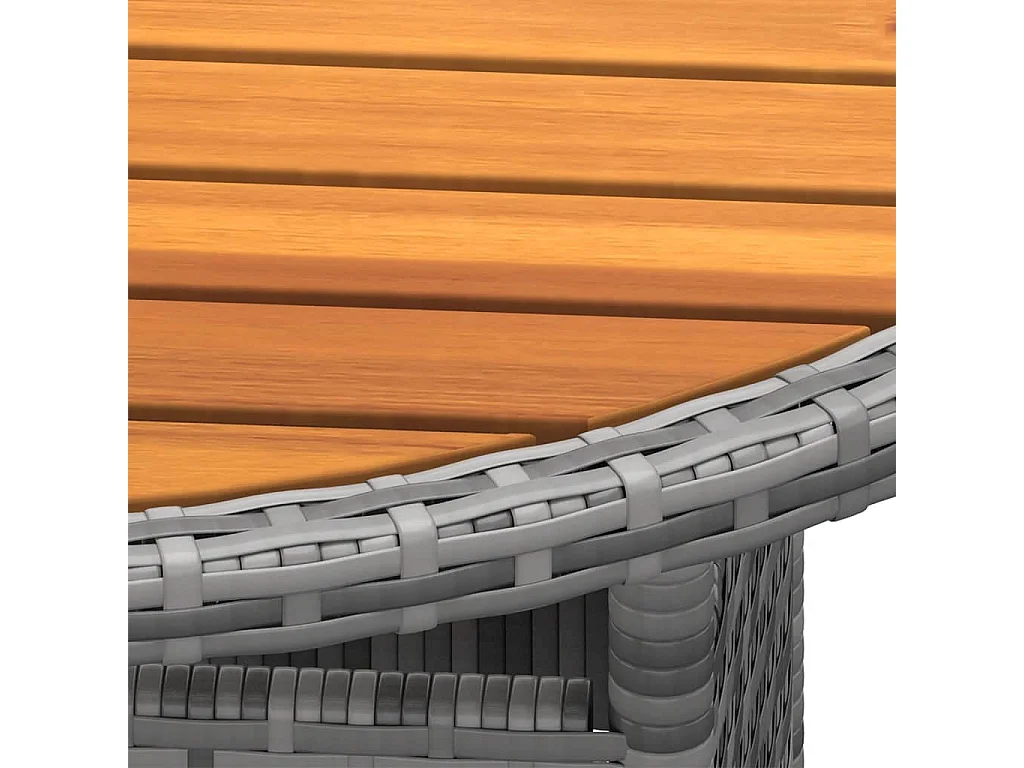 Tavolo Giardino Ø80x75 cm Massello Acacia e Polyrattan Grigio