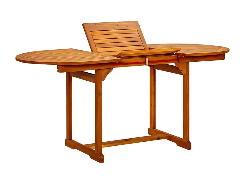 Tuintafel (120-170)x80x75 cm massief acaciahout