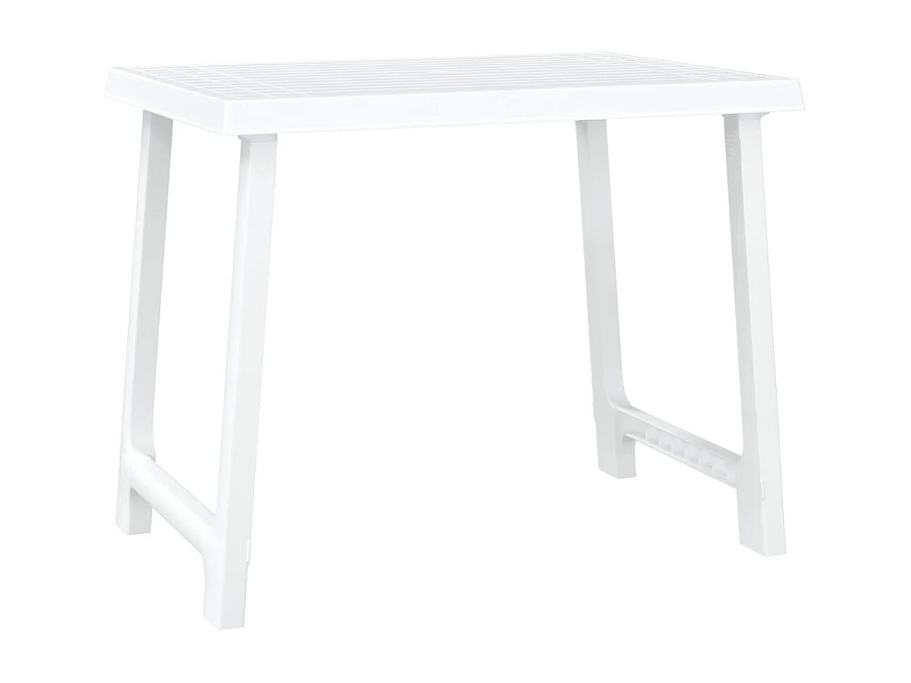 Table de camping blanc 79x56x64 cm PP aspect de bois