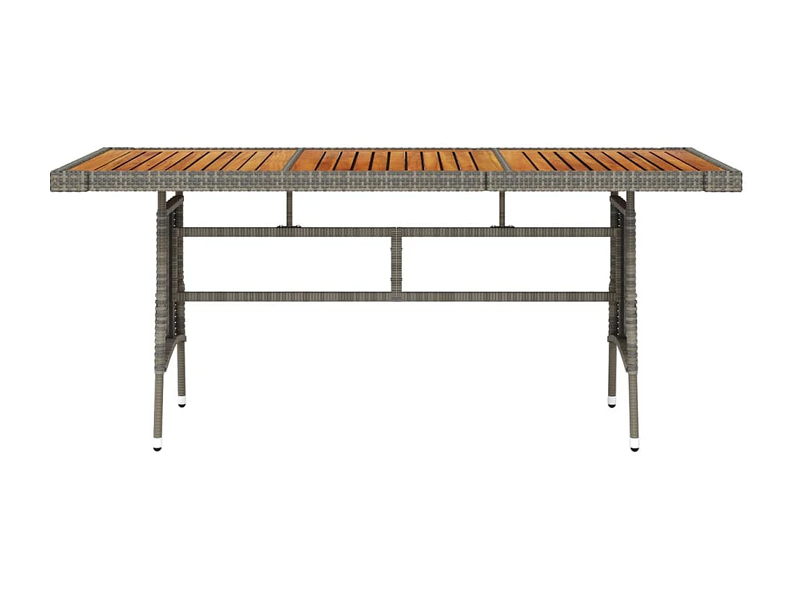 Table de jardin Gris 160x70x72 cm Résine tressée et acacia