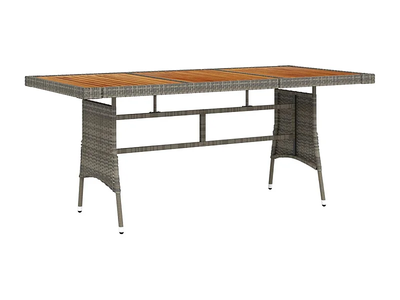 Gartentisch Grau 160x70x72 cm Poly Rattan & Massivholz Akazie
