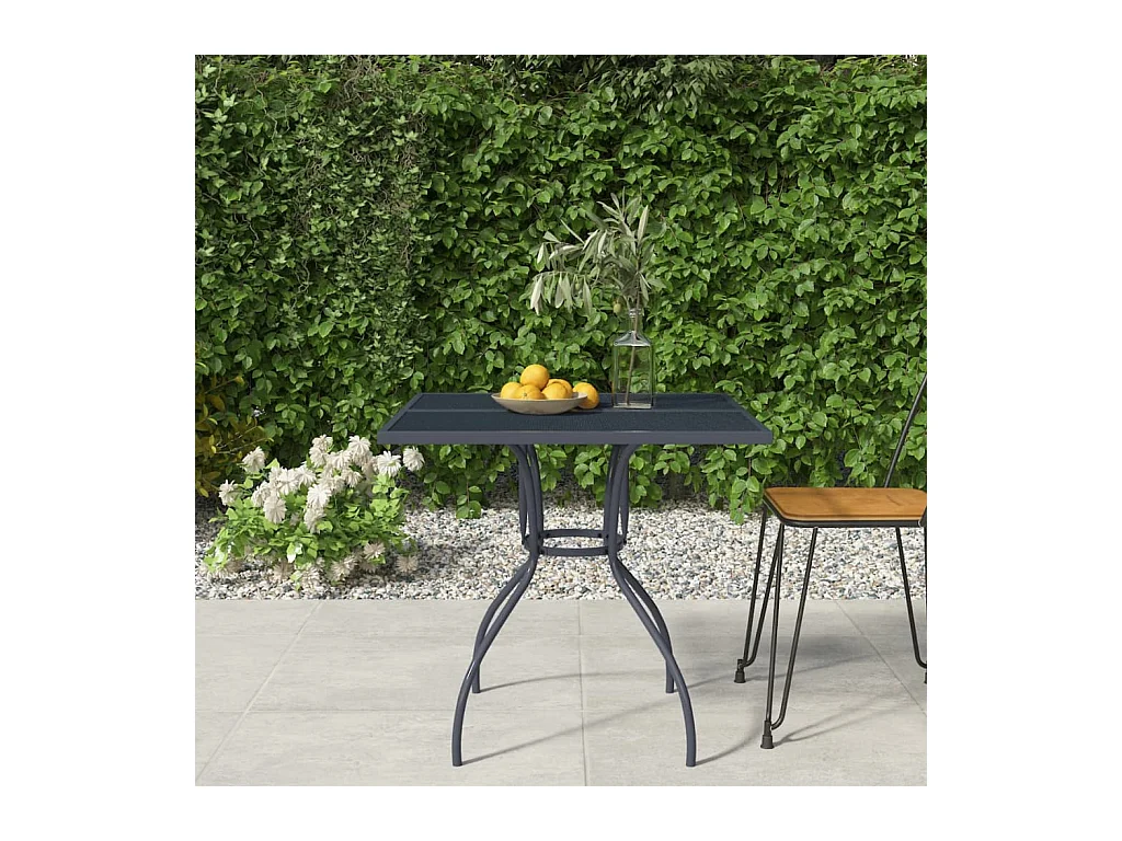 Gartentisch Anthrazit 80x80x72,5 cm Stahlgeflecht