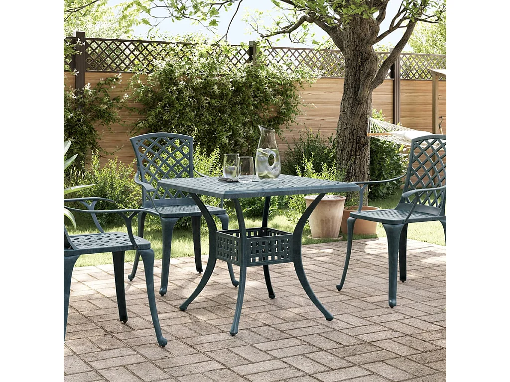 Gartentisch Grün 80x80x75 cm Aluminiumguss