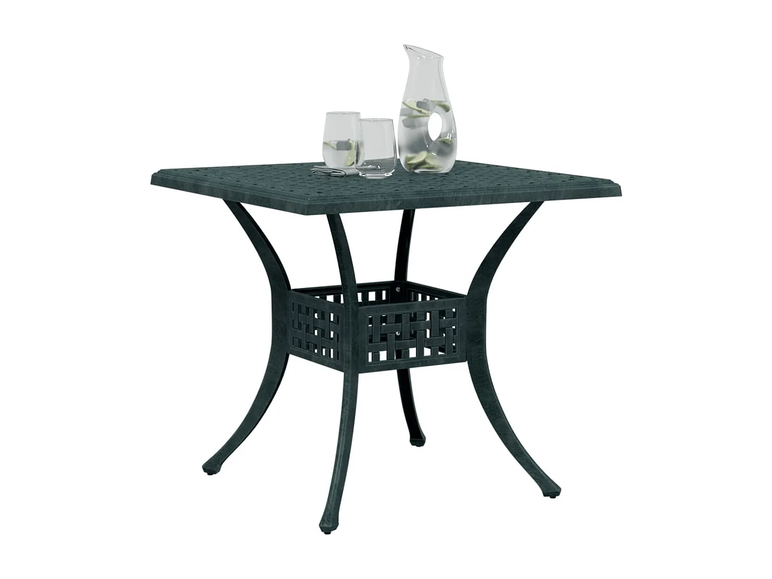 Gartentisch Grün 80x80x75 cm Aluminiumguss