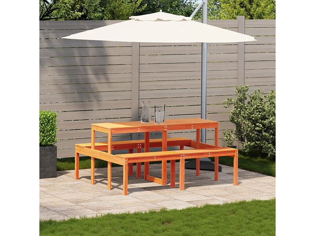 Mesa de piquenique 160x134x75 cm pinho maciço castanho-mel