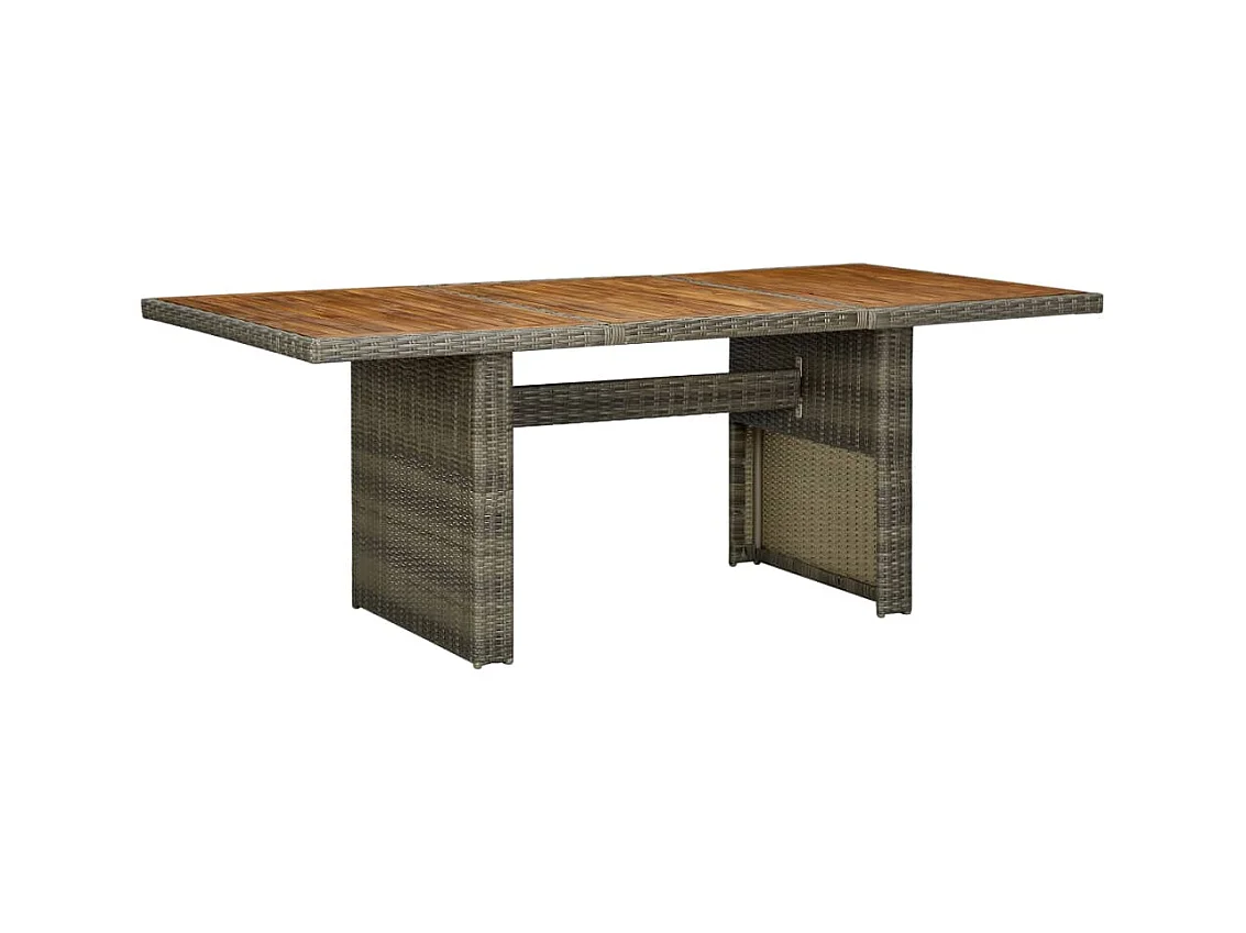 Gartentisch Braun Poly Rattan und Akazie Massivholz