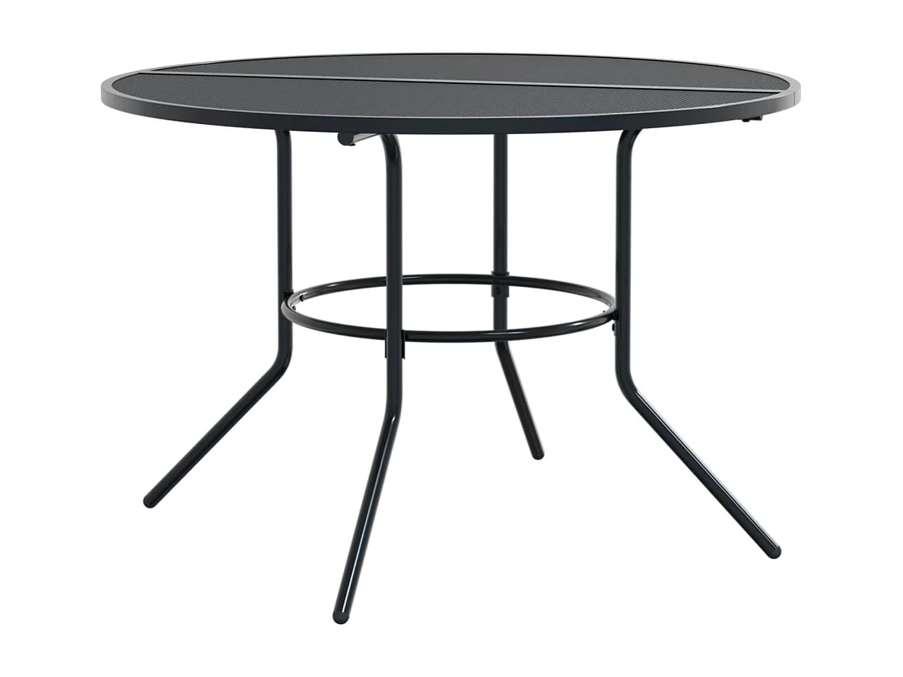 Table de patio ronde anthracite acier enduit de poudre