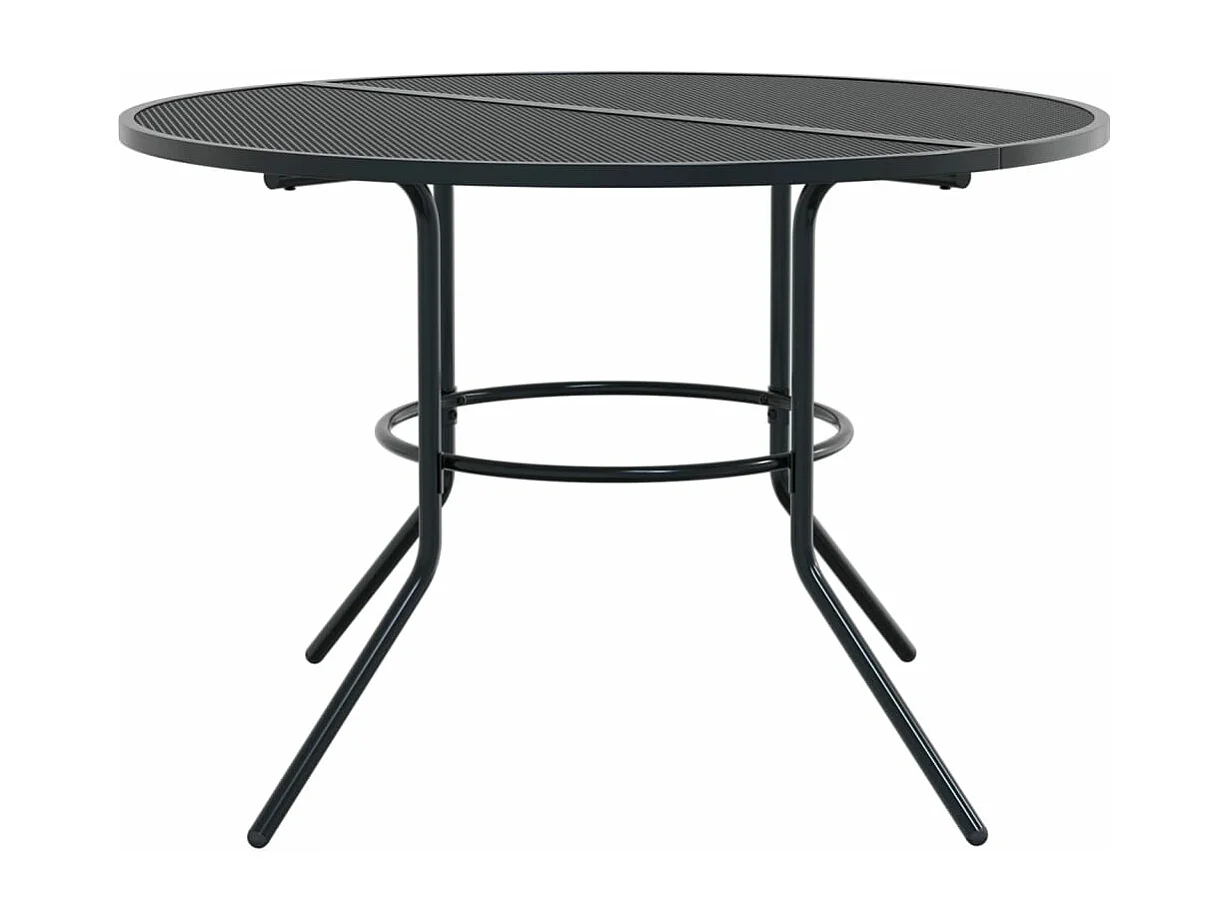 Table de patio ronde anthracite acier enduit de poudre