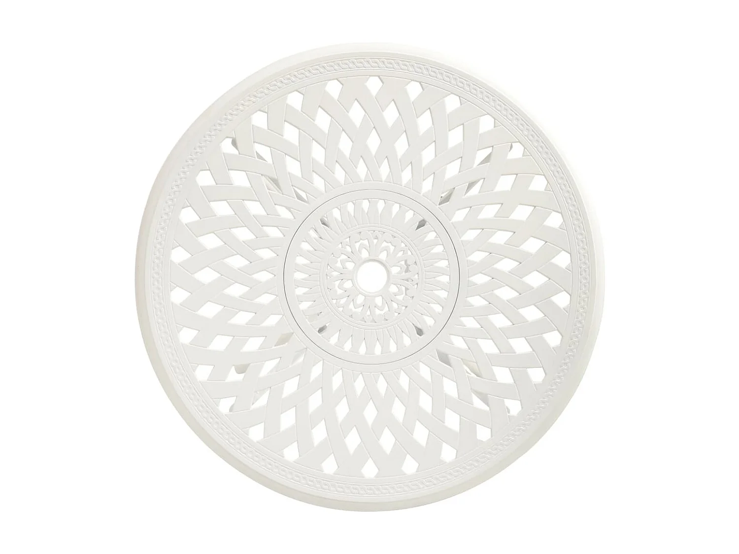 Tavolo da Giardino Bianco 78x78x72 cm in Alluminio Pressofuso