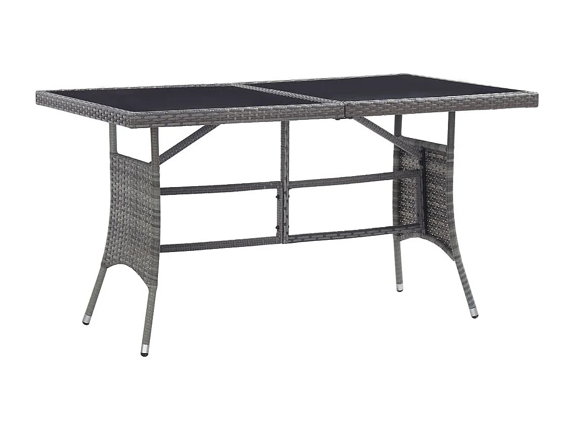 Table de jardin Gris 140x80x74 cm Résine tressée