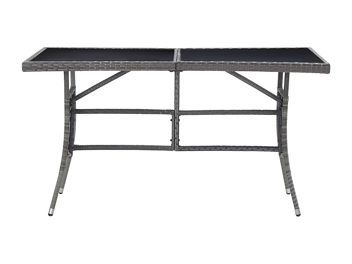 Table de jardin Gris 140x80x74 cm Résine tressée