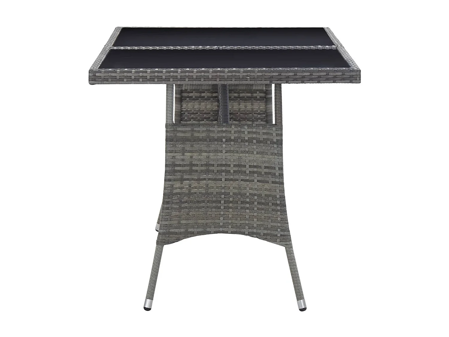 Table de jardin Gris 140x80x74 cm Résine tressée