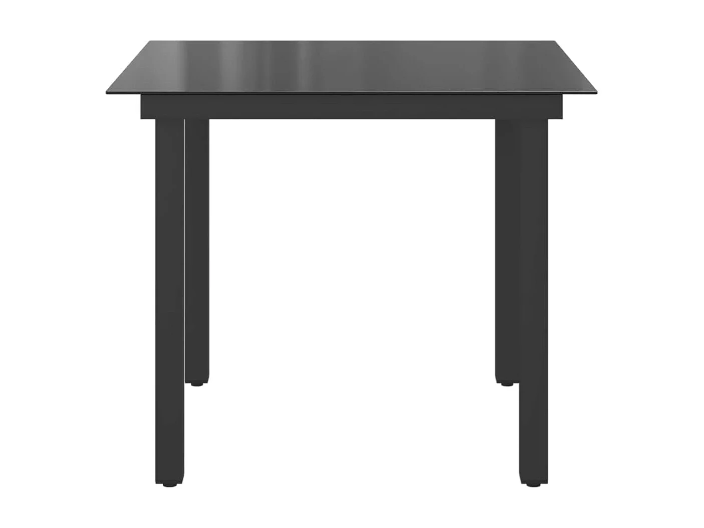 Table de jardin Noir 80x80x74 cm Aluminium et verre