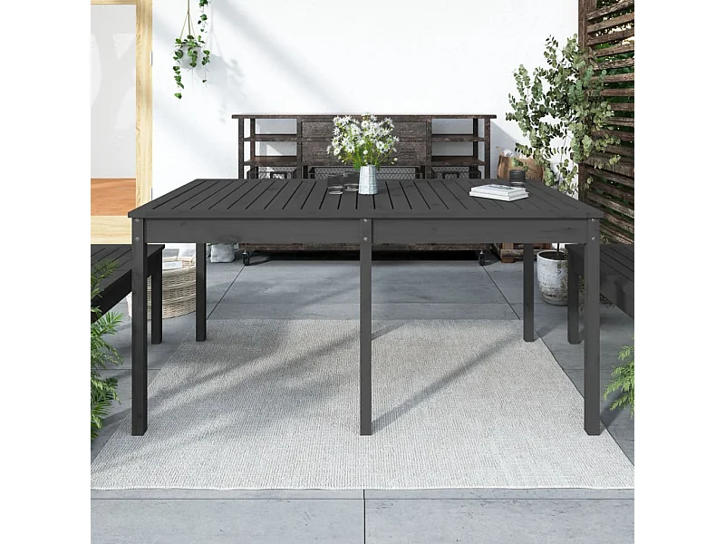Tuintafel 159,5x82,5x76 cm massief grenenhout grijs