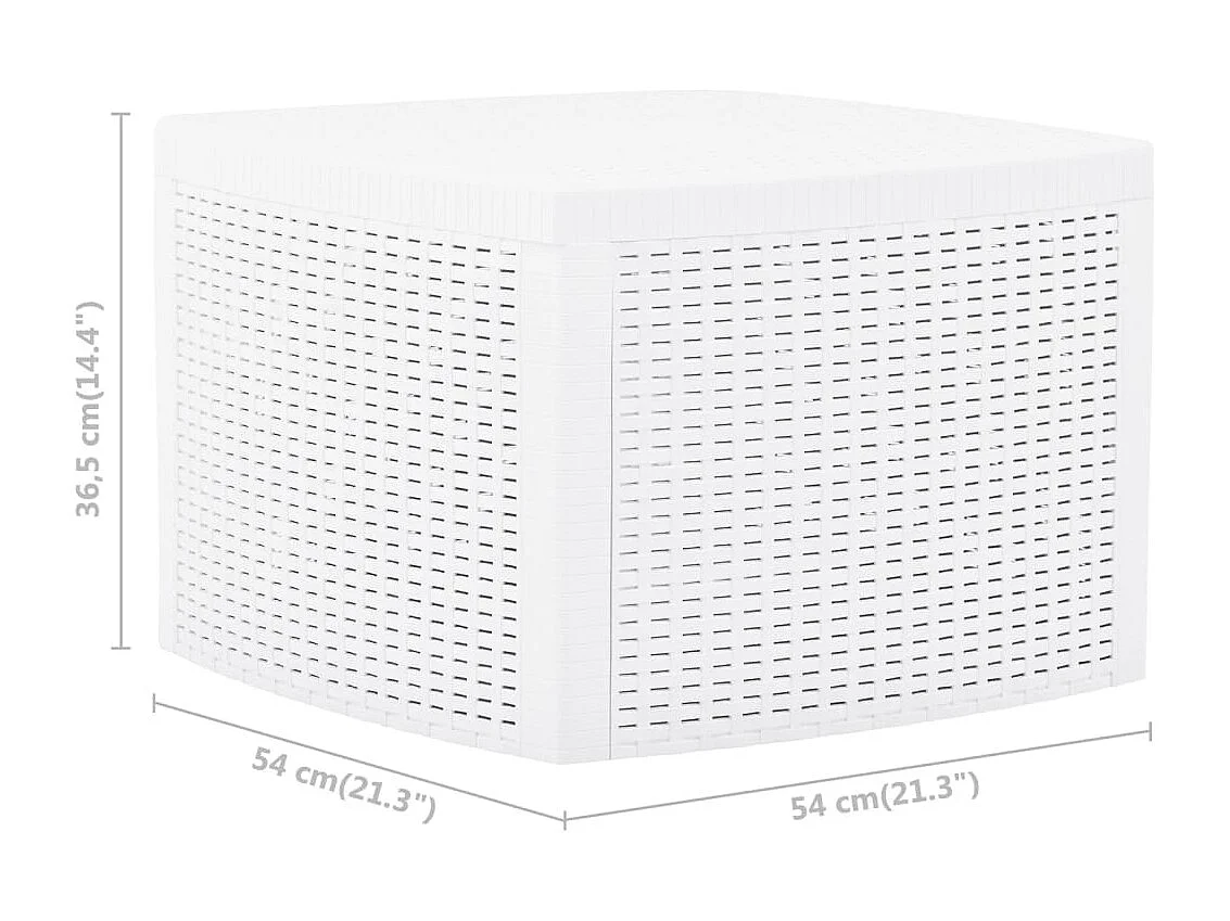 Tavolino Bianco 54x54x36,5 cm in Plastica