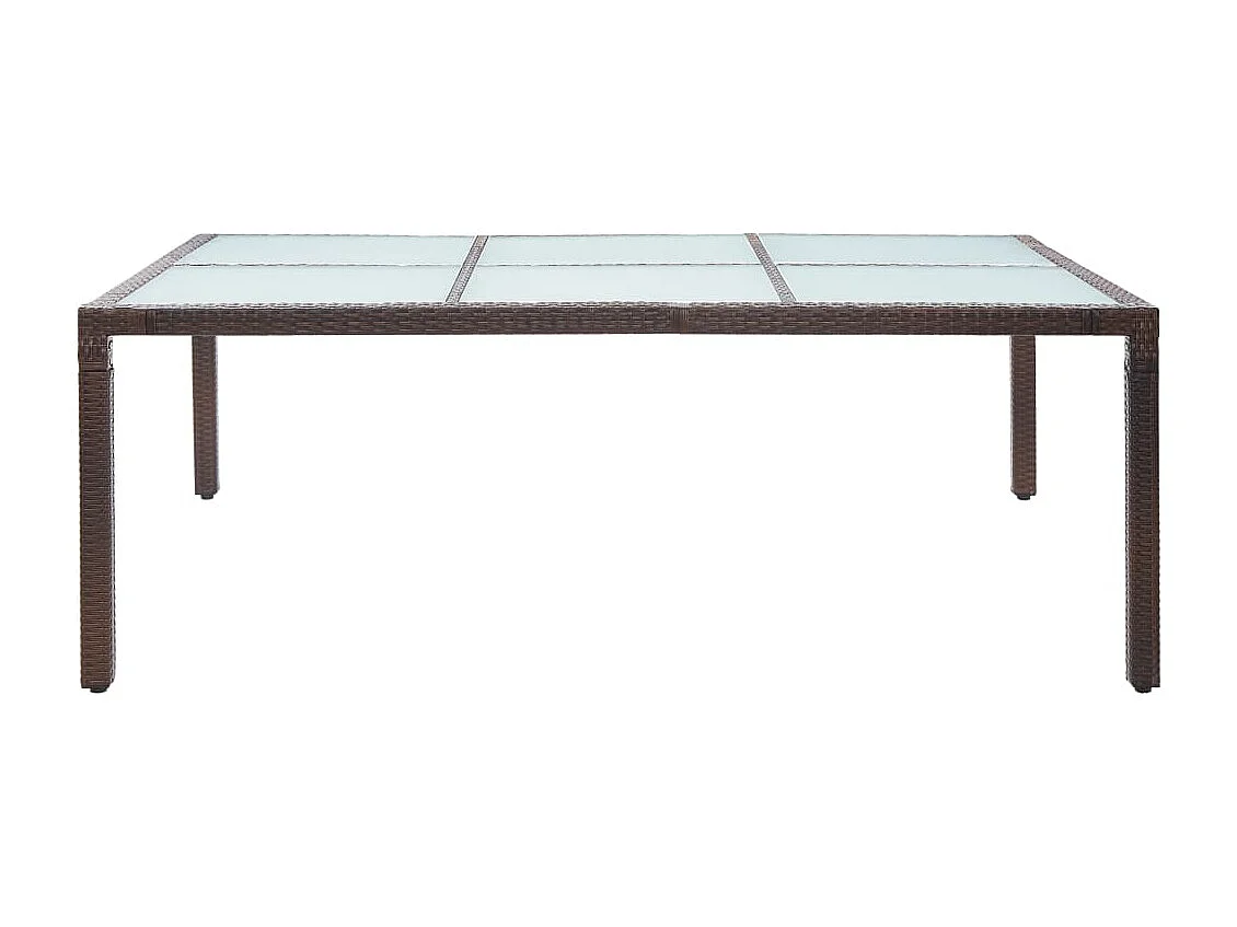 Mesa de jantar p/ exterior 200x150x74 cm vime PE castanho