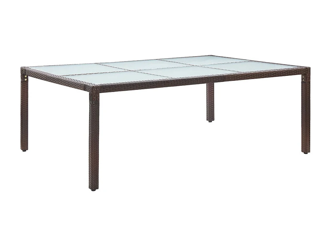 Table à dîner d'extérieur Marron 200x150x74 cm Résine tressée