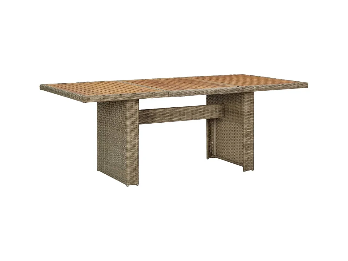 Garten-Esstisch Braun 200x100x74 cm Poly Rattan