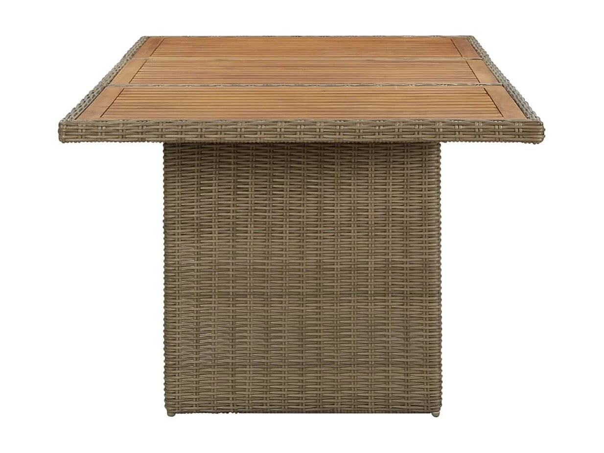 Table à manger de jardin Marron 200x100x74 cm Résine tressée