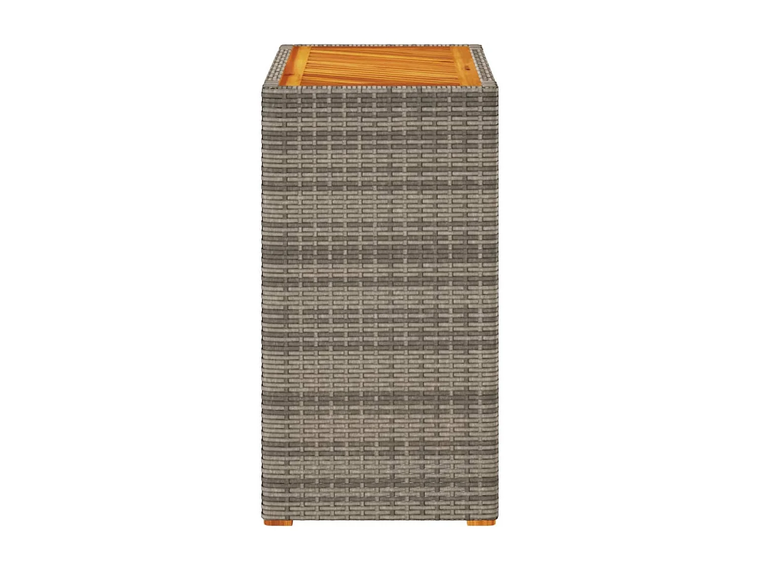 Table d'appoint de jardin dessus en bois gris 60x40x75 cm