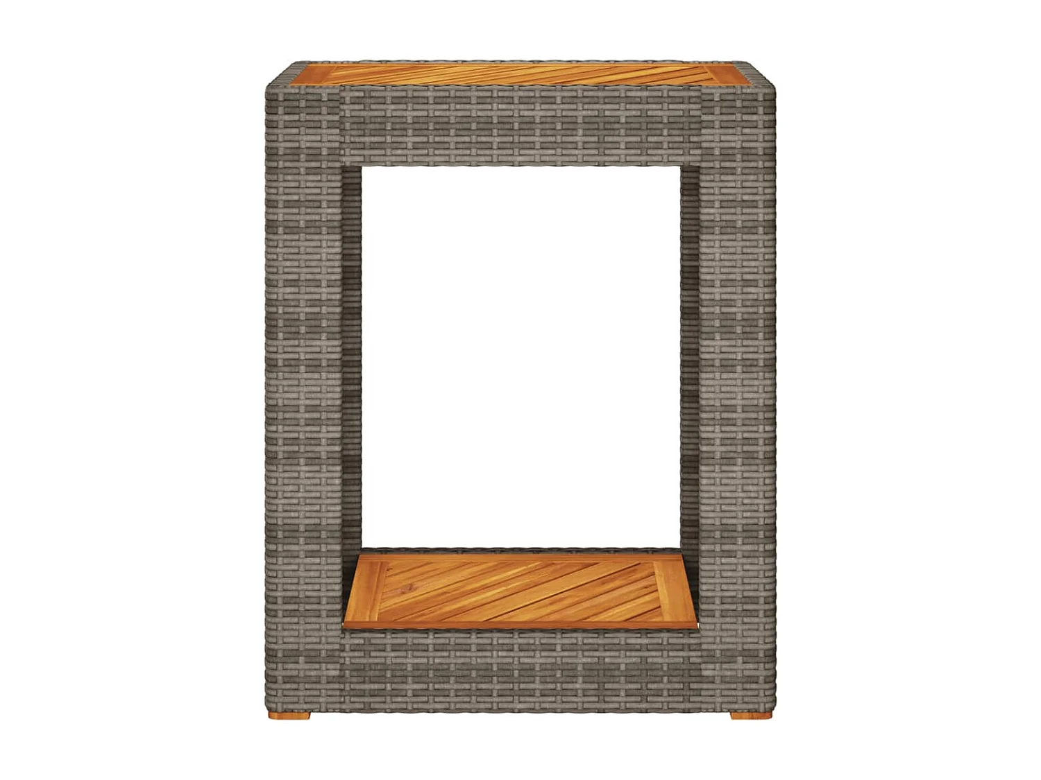 Table d'appoint de jardin dessus en bois gris 60x40x75 cm