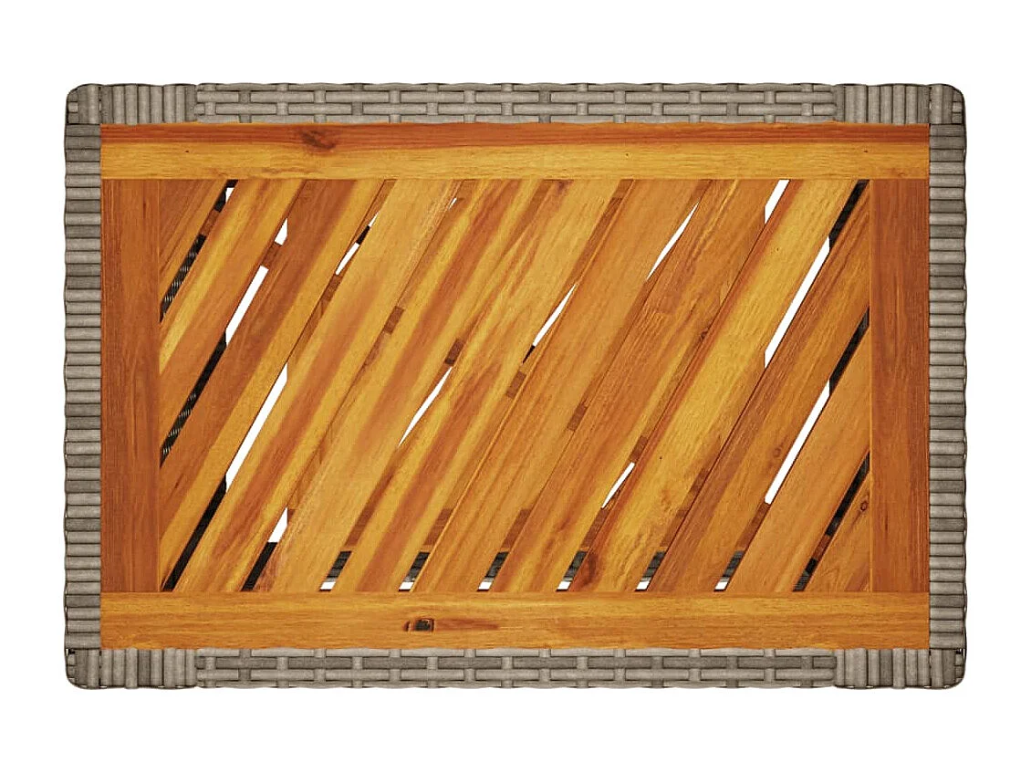 Table d'appoint de jardin dessus en bois gris 60x40x75 cm