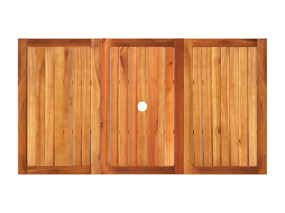 Mesa de jardín ratán sintético madera acacia beige 140x80x75 cm