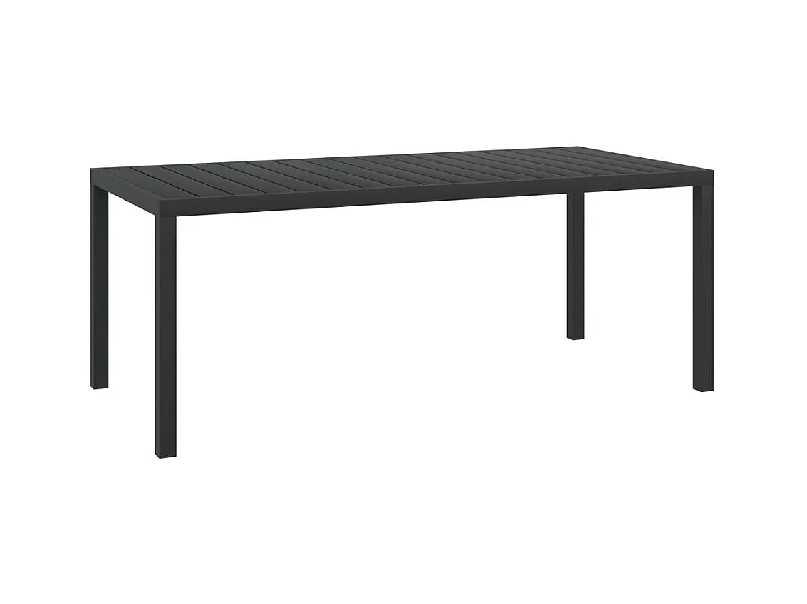 Table de jardin Noir 185 x 90 x 74 cm Aluminium et WPC