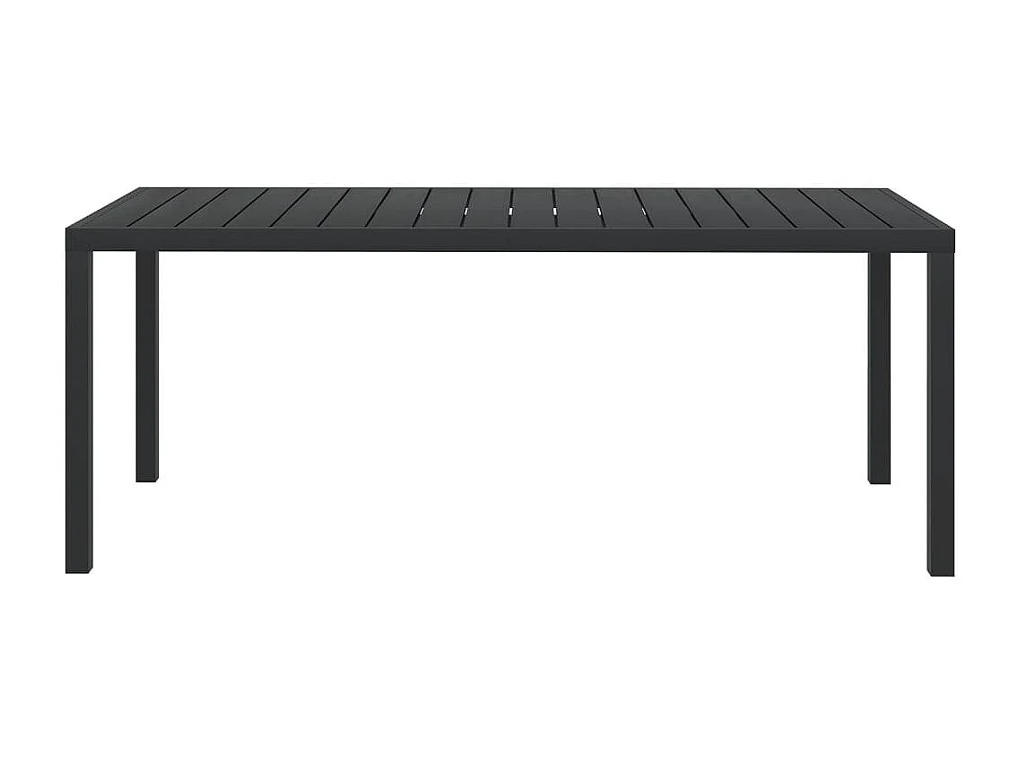 Table de jardin Noir 185 x 90 x 74 cm Aluminium et WPC