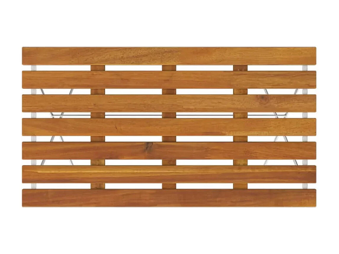 Mesa de cafetería plegable madera acacia y acero 100x54x71 cm