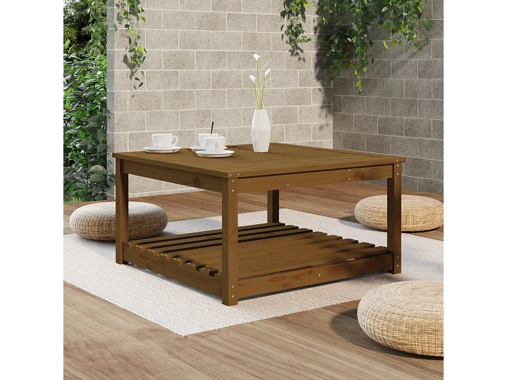 Mesa de jardim 82,5x82,5x45 cm pinho maciço castanho-mel