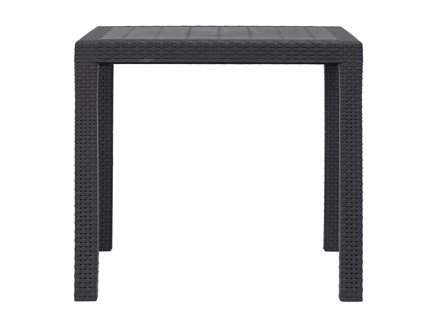 Table de jardin Marron 79x79x72 cm Plastique Aspect de rotin