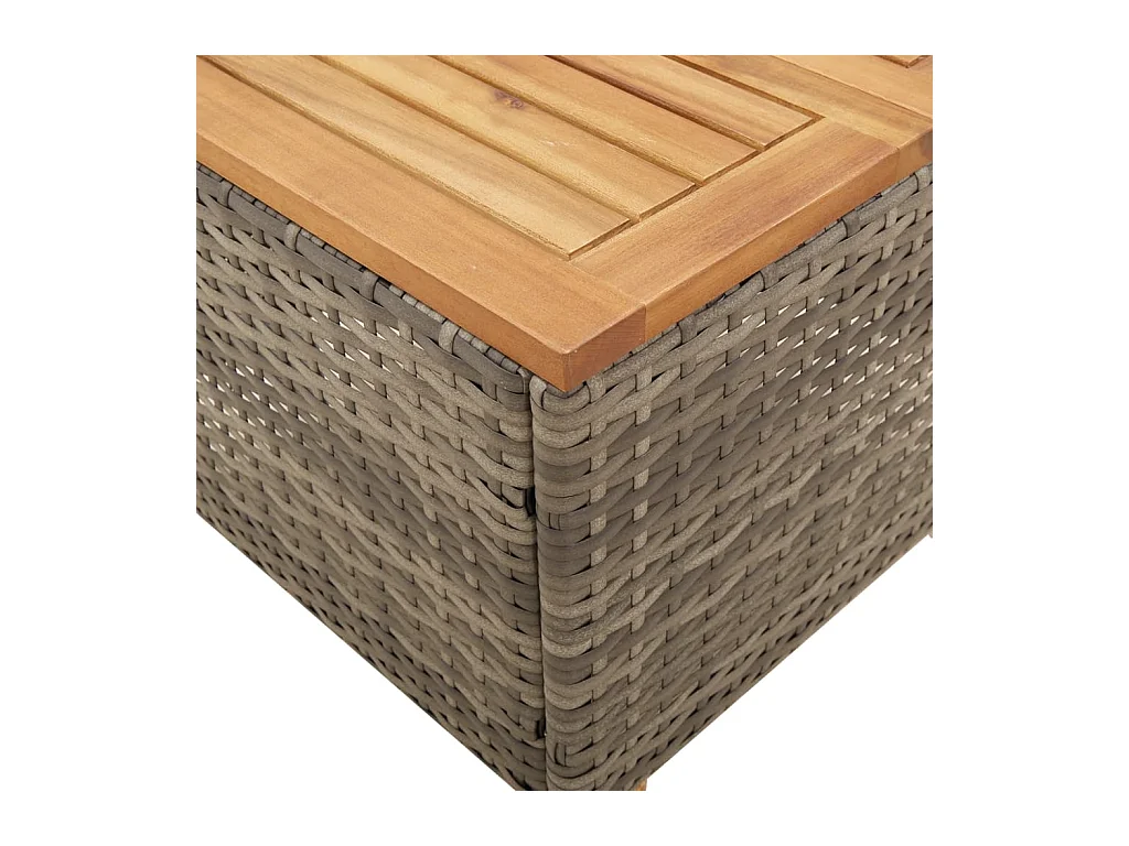 Gartentisch Grau 45x45x37 cm Poly Rattan Akazienholz